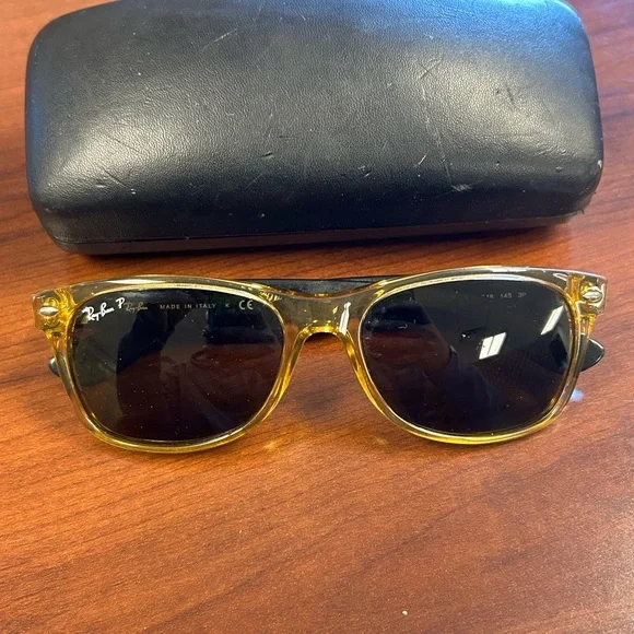 Ray-Ban Black and Gold Sunglasses - Picture 4 of 5